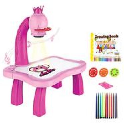 Little Hands Drawing Projector Table for Kids, Trace and Draw Projector Toy with Light