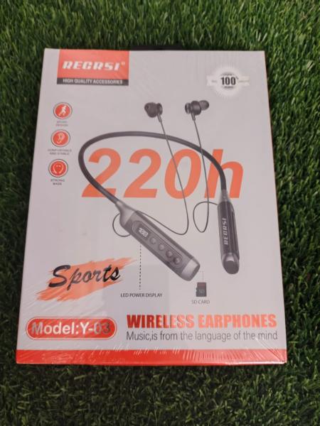 Regrsi Y-03 Wireless Earphones | 220h Battery | Sports Neckband