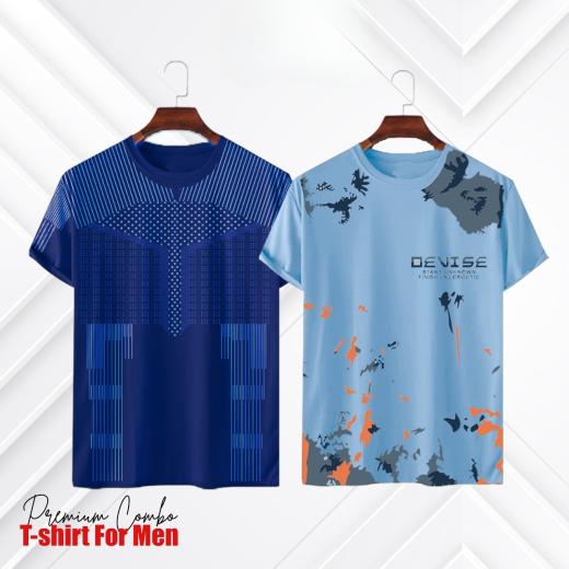 2 pis Combo Half Sleeve Mesh T-shirt For Men